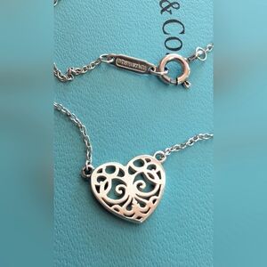 Tiffany & Co. Silver Small Enchant Heart Pendant‎ Necklace